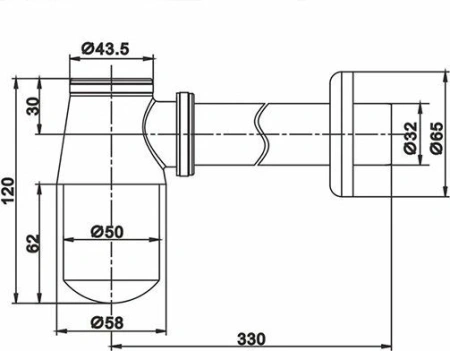 Сифон для умывальника Rose RS21