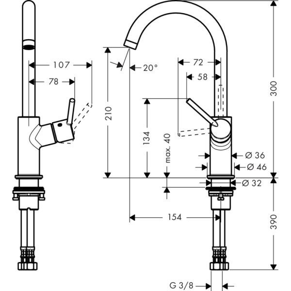 Смеситель Hansgrohe Talis 210 32080000