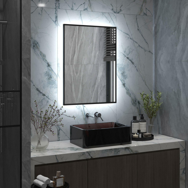 Зеркало Continent Meridian Black LED 60 с бесконтактным сенсором