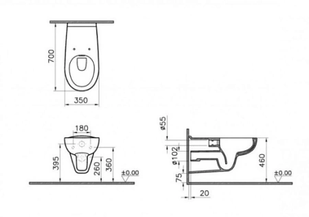 Подвесной унитаз Vitra Conforma