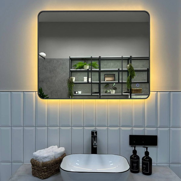 Зеркало Roxen Simon 80x70 оружейная сталь