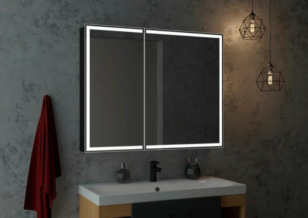 Шкаф зеркальный Continent Mirror Box 80/100 с подсветкой LED 100х80