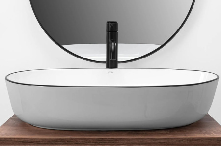Умывальник Rea Cleo white Black edge U6210