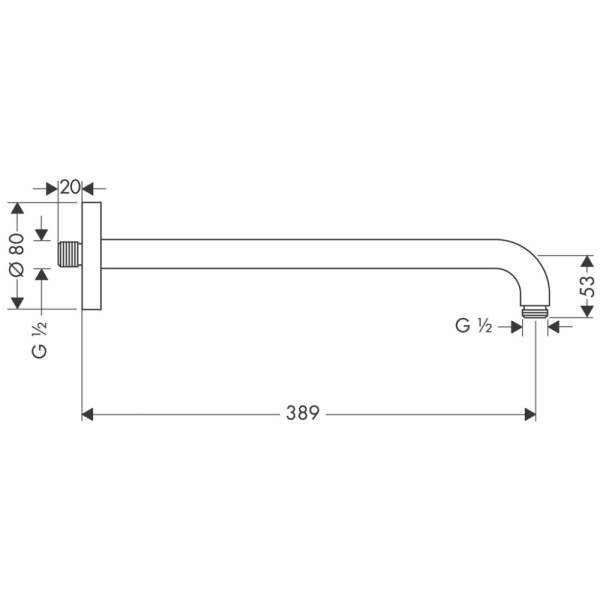 Кронштейн для верхнего душа Hansgrohe 27413000