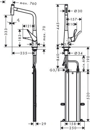 Смеситель Hansgrohe Metris 73816800