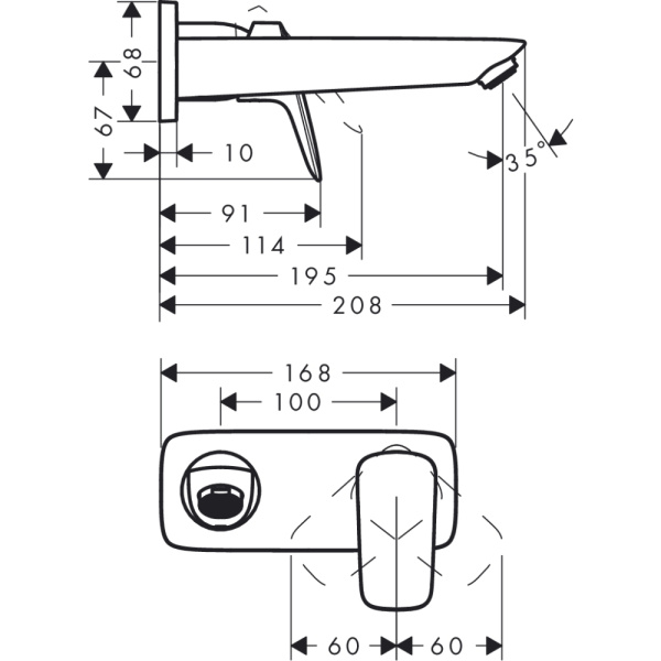 Смеситель встраиваемый Hansgrohe Logis 71220000