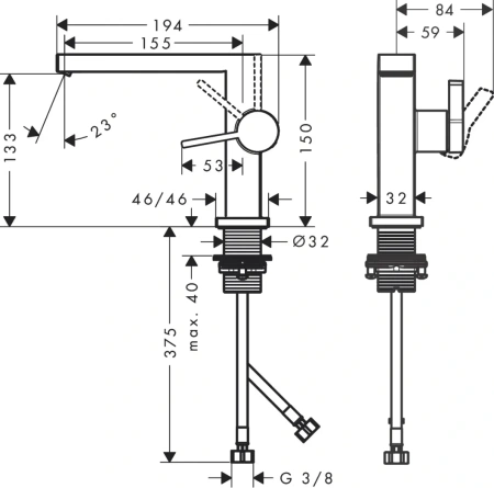 Смеситель Hansgrohe Tecturis 73020000