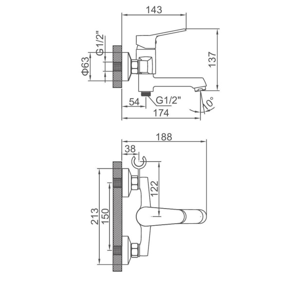 Смеситель с ручным душем Ledeme L3161 Смеситель с ручным душем Ledeme L3161