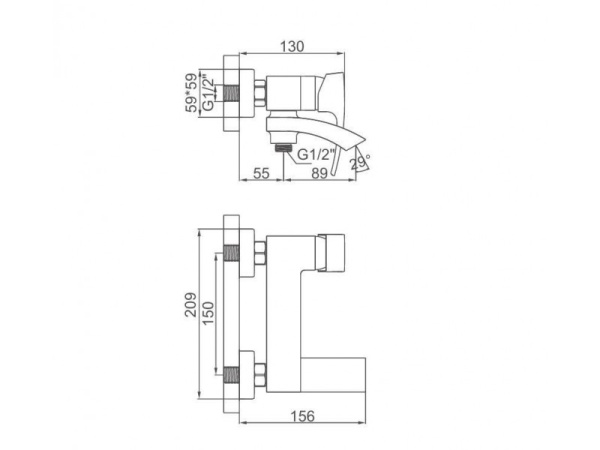 Смеситель для ванны с душем Gerhans K13314B