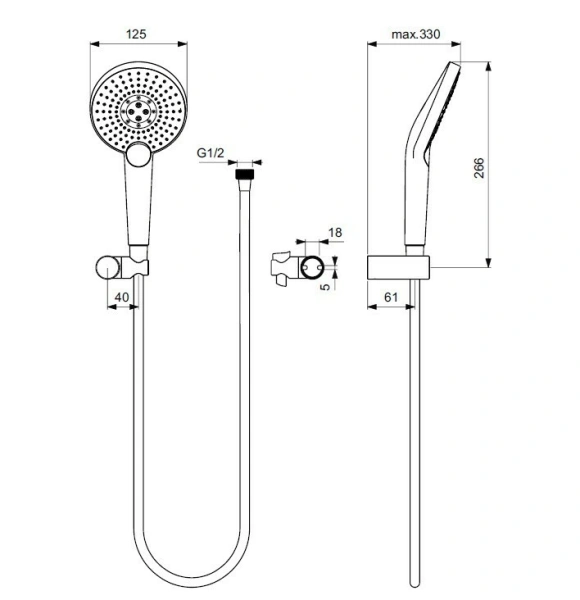 Душевой гарнитур Ideal Standard IdealRain B1765AA Душевой гарнитур Ideal Standard IdealRain B1765AA