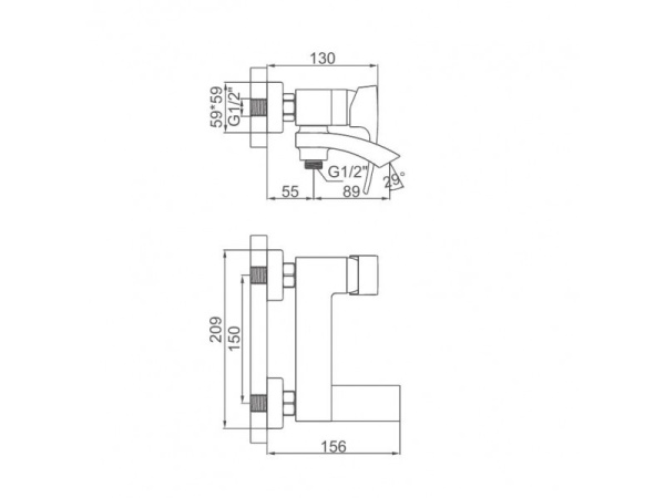 Смеситель для ванны с душем Gerhans K13314D