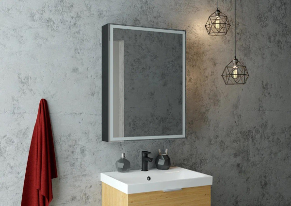 Шкаф зеркальный Continent Mirror Box 35/60 с подсветкой LED 60х80