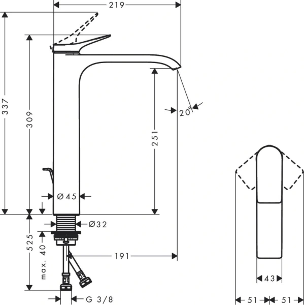 Смеситель Hansgrohe Vivenis 75040000