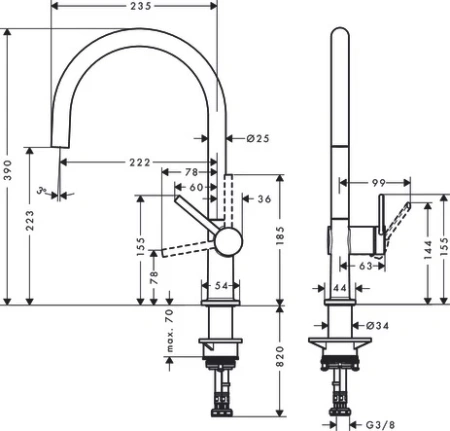 Смеситель Hansgrohe Talis 72804670