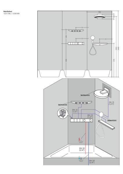 Смеситель встраиваемый термостатический Hansgrohe RainSelect 15381000