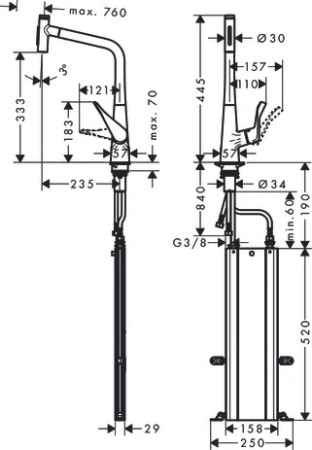 Смеситель Hansgrohe Metris 73816000
