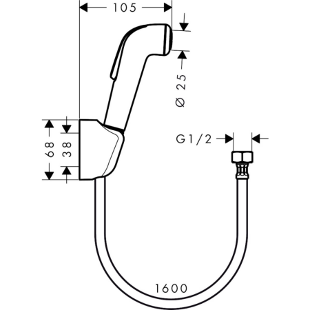 Гигиенический душ Hansgrohe 1jet 32122000