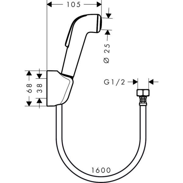 Гигиенический душ Hansgrohe 1jet 32122000