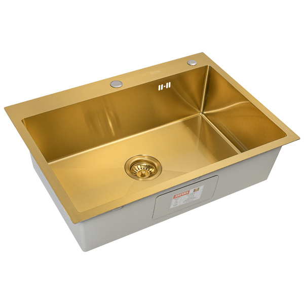 Кухонная мойка Arfeka Eco AR Gold PVD Nano 70х50