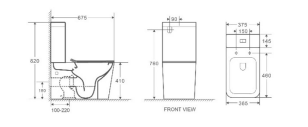 Унитаз-компакт безободковый с сиденьем микролифт WeltWasser Gelbach 001 XL MT-GR