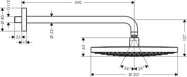 Тропический душ Hansgrohe Raindance Select S 2jet 27378000 с держателем