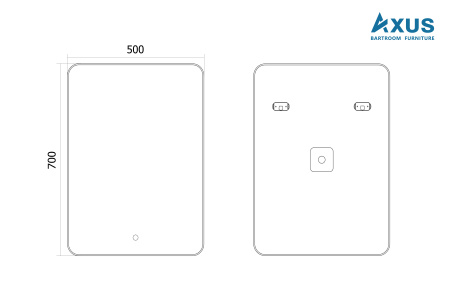 Зеркало Axus Tobo Eco 50х70
