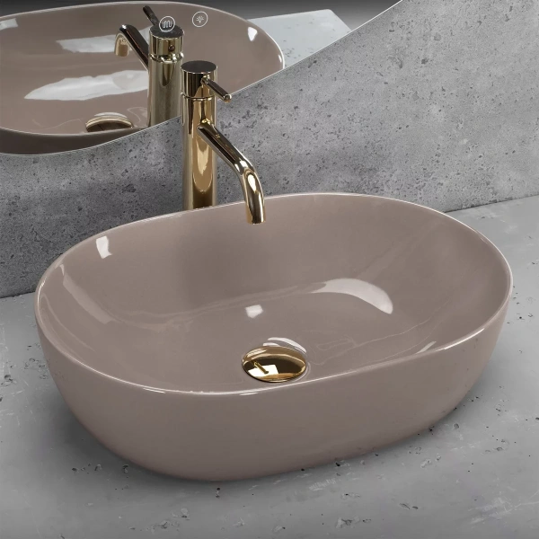 Умывальник Rea Lisa Beige Shiny U6380
