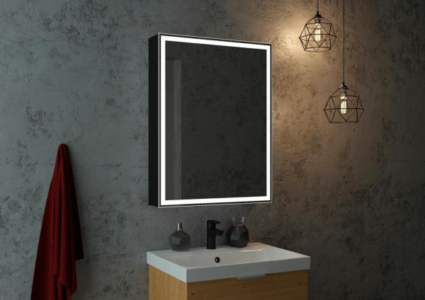 Шкаф зеркальный Continent Mirror Box 35/60 с подсветкой LED 60х80