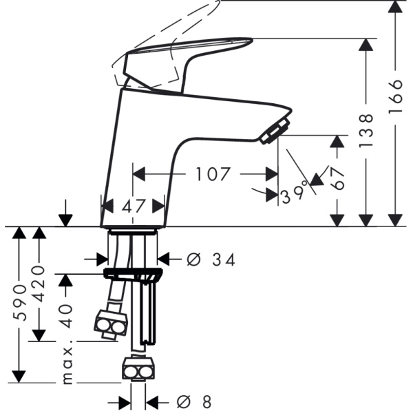 Смеситель Hansgrohe Logis 71074000