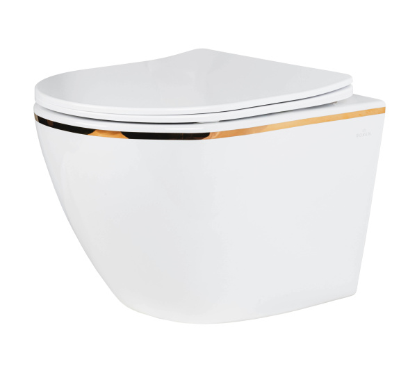 Комплект инсталляции Roxen StounFix Dual Fresh 868553 с унитазом Antares Gold 530110-01G и кнопкой Steel 420280WM