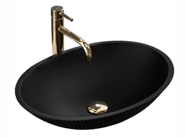Умывальник Rea Della black matt U0274
