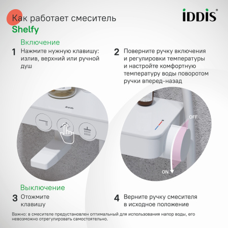 Душевая система Iddis Shelfy SHEWTBTi06