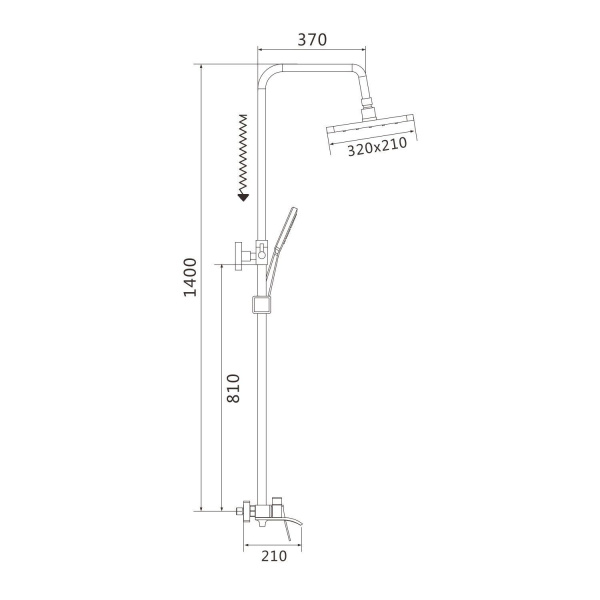 Душевая система Shevanik S4136T Душевая система Shevanik S4136T