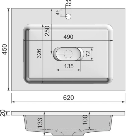 Умывальник Madera Modul 60х45