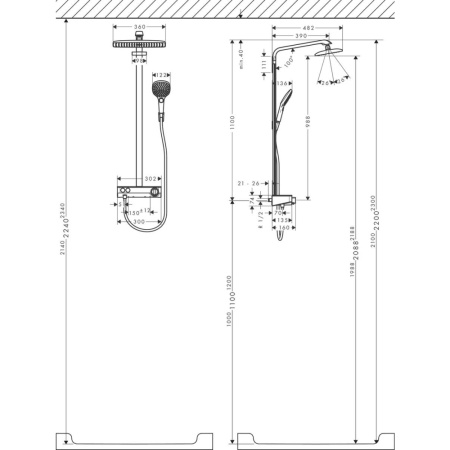 Душевая система термостатическая Hansgrohe Raindance Showerpipe 1jet 27288000