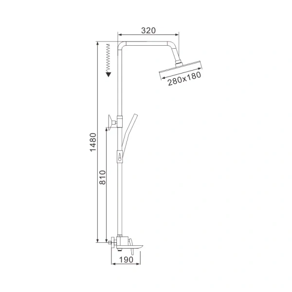Душевая система Rose R2736H Душевая система Rose R2736H