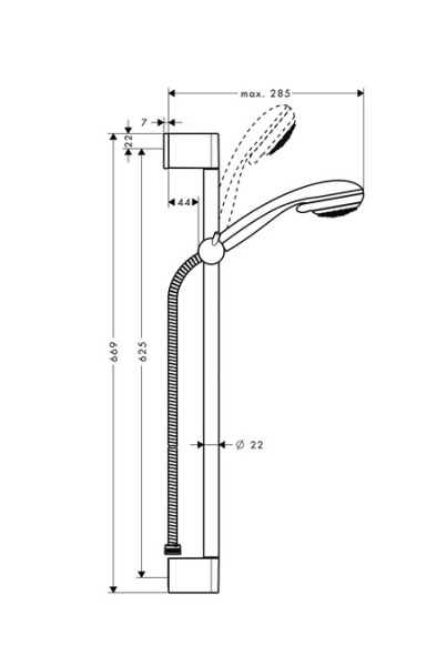 Душевой гарнитур Hansgrohe Crometta Unica 2jet Vario 27763000