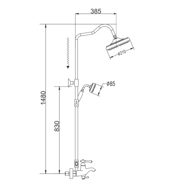 Душевая система Rose R0136