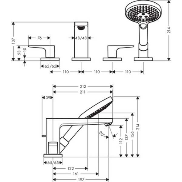 Смеситель Hansgrohe Metropol 32552000