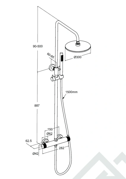 Душевая система Milleau Tissage ML5219KDM-BG Душевая система Milleau Tissage ML5219KDM-BG