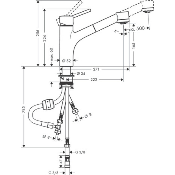 Смеситель Hansgrohe Talis M52 170 32842000