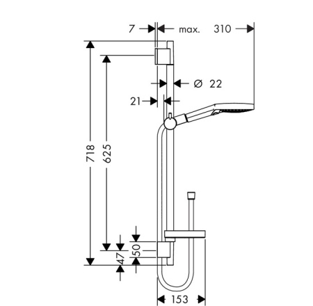 Душевой гарнитур Hansgrohe Raindance Select S 3jet 26630000 с мыльницей