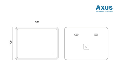 Зеркало AXUS Barry 90х70