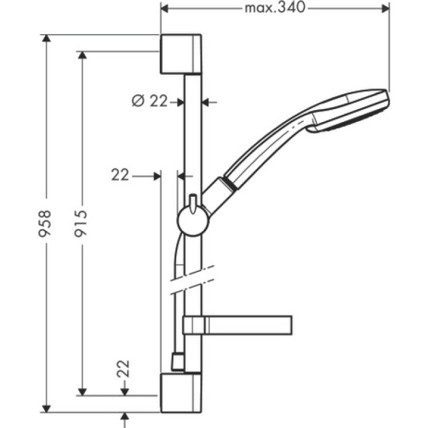 Душевой гарнитур Hansgrohe Croma 4jet Vario EcoSmart 27653000