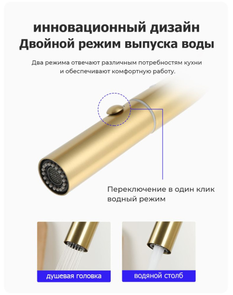 Смеситель с выдвижным изливом Gappo G4398-43