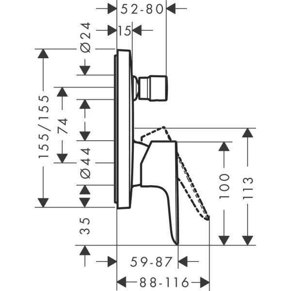 Смеситель встраиваемый Hansgrohe Talis 71745990