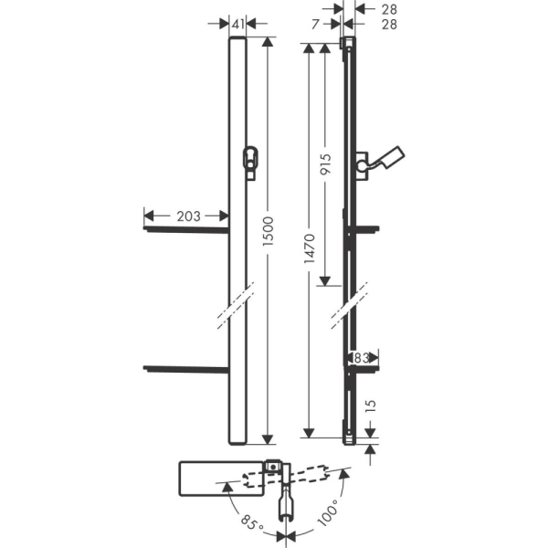 Душевая штанга Hansgrohe Unica 27645000 с полкой