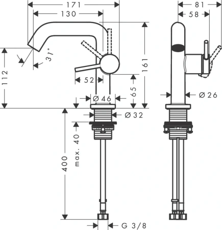 Смеситель Hansgrohe Tecturis 73320000