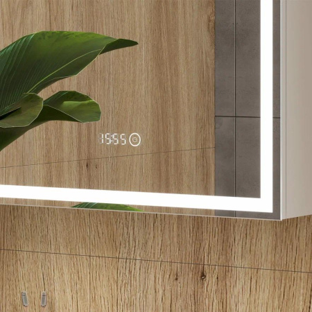 Шкаф зеркальный Equil Corner с подсветкой LED 60 с часами 60х80 правый
