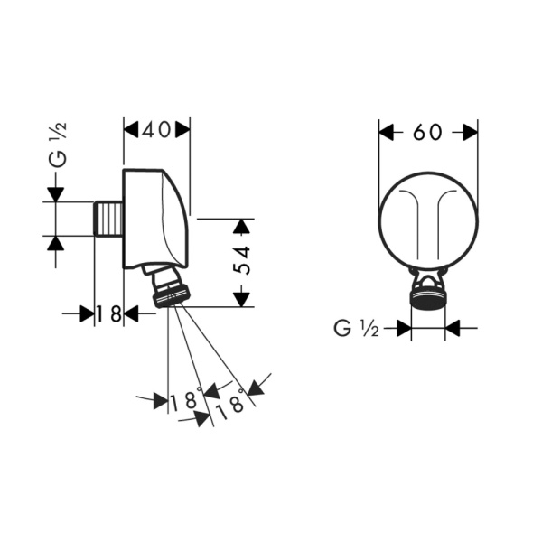 Подключение душевого шланга Hansgrohe Fixfit Е 27505000